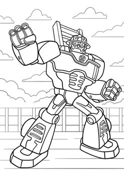 TRANSFORMERS: RESCUE BOTS, COLOURING in Book (20 pages), UK spelling