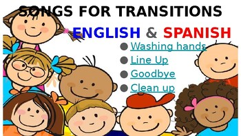 Preview of TRANSITION SONGS - PREK / KINDER - ENGLISH AND SPANISH - BACK TO SCHOOL