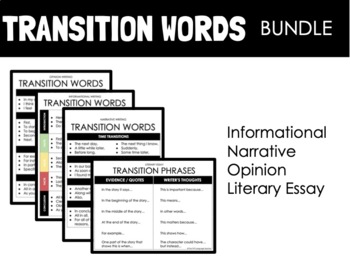 Preview of TRANSITION WORDS ANCHOR CHART BUNDLE