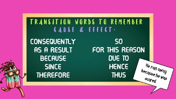 cause transition words