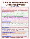 TRANSITIONAL OR CONNECTING WORDS FOR ESSAY WRITING