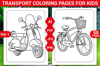 Preview of TRANSPORT OR VEHICLE COLORING PAGES for KIDS