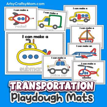Preview of TRANSPORT THEMED PLAY DOH MATS | PLAY DOUGH MAT | Fine Motor activities