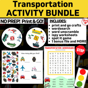 Transportation Planes, Train, and Ships Activities, Crafts, and Games