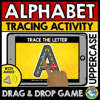 Preview of TRANSPORTATION ALPHABET BOOM CARDS ACTIVITY UPPERCASE LETTER TRACING FORMATION