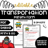 TRANSPORTATION NOTE! How is your child getting HOME **Edit