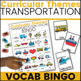 TRANSPORTATION Vocabulary Bingo for Speech Therapy | Curri