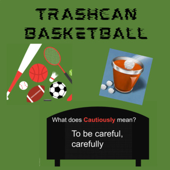 Preview of TRASHCAN BASKETBALL for Vocabulary practice