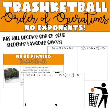 Preview of TRASHKETBALL Game | Order of Operations - NO Exponents | 5.4F