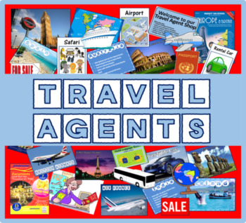 Preview of TRAVEL AGENTS ROLE PLAY RESOURCES DISPLAY KS 1-2 GEOGRAPHY HOLIDAYS