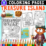 TREASURE ISLAND Coloring Pages & Writing Paper Activities 