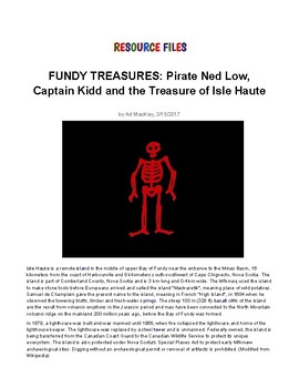 Preview of TREASURE: Pirate Ned Low, Captain Kidd and the Treasure of Isle Haute, NS