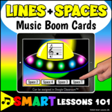 TREBLE LINES and SPACES BOOM CARDS™ Music Note Game Note A