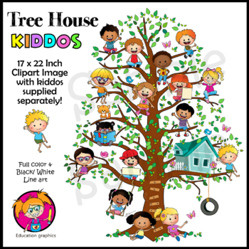 Preview of TREE HOUSE KIDDOS - 22 inch clipart, and also with separate characters!