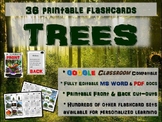 TREES - 36 Printable front/back FLASHCARDS