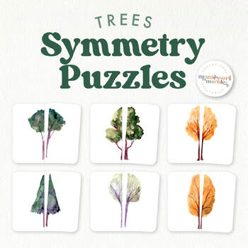 Preview of TREES Matching Puzzles, Montessori Inspired, Visual Skills for Preschool