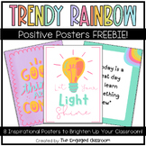 TRENDY RAINBO Positive Classroom Posters FREEBIE | Growth 