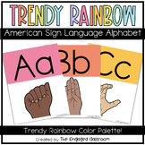 TRENDY RAINBOW ASL Alphabet Posters | Print | Rainbow Clas