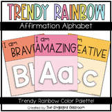 TRENDY RAINBOW Affirmation Alphabet Posters | Rainbow Deco