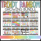 TRENDY RAINBOW Decor GROWING Bundle |  Rainbow Classroom |