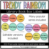 TRENDY RAINBOW Library Book Box Labels | Organization