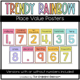 TRENDY RAINBOW Place Value Classroom Display Posters | Rai