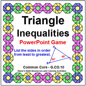 Preview of TRIANGLE INEQUALITIES IN ONE TRIANGLE:  WIPEOUT! POWERPOINT GAME