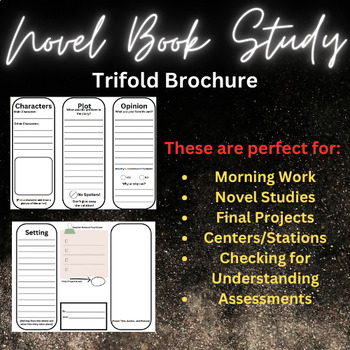 Preview of TRIFOLD Novel Book Study Brochure Template