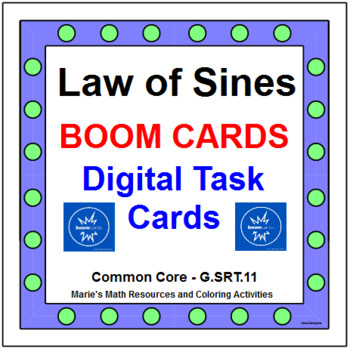 Preview of TRIGONOMETRY - LAW OF SINES: "DIGITAL" BOOM CARDS (15 TASK CARDS)