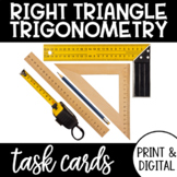 TRIGONOMETRY - Right Triangle Trig Task Cards PRINT & DIGI