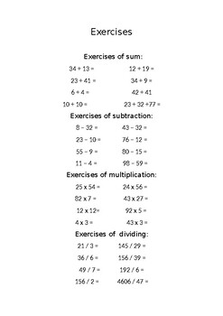 Preview of Exercises Math