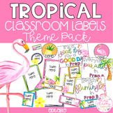 TROPICAL Classroom Labels | Editable Name Tags, Posters & 