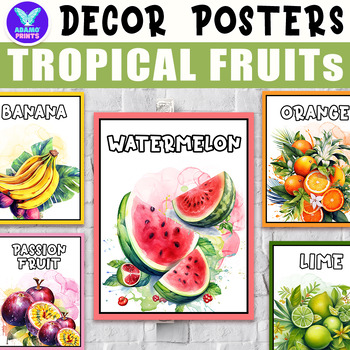 Preview of TROPICAL FRUITS Knowledge Poster for Kids Classroom Decor Bulletin Board Ideas