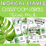 TROPICAL LEAVES Classroom Labels | Editable Name Tags, Pos