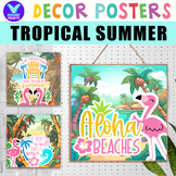 TROPICAL SUMMER Quotes Fun Seasonal Poster Classroom Decor