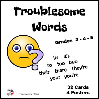Preview of TROUBLESOME WORDS Task Cards ... Gr. 3-4-5