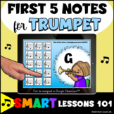 TRUMPET First Five Notes BOOM CARDS™ Beginner Band Music N