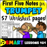 TRUMPET First Five Notes WORKSHEETS Beginner Band Workshee