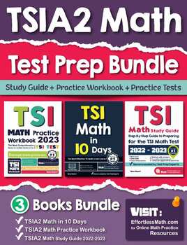 Preview of TSI Math Test Prep Bundle: Study Guide + Practice Workbook + Practice Tests