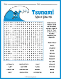 TSUNAMI Word Search Puzzle Worksheet Activity