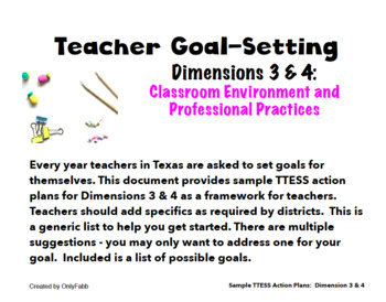Preview of TTESS Teacher Goal-Setting (D3 Learning Environment and D4 Professional)