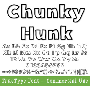 Preview of TTF Font - Chunky Handwritten Font Commercial Use