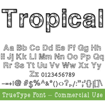Preview of TTF Font - Tropical Font Commercial Use