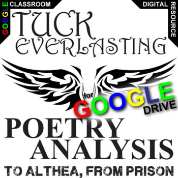 Preview of TUCK EVERLASTING Poetry Analysis DIGITAL "To Althea, From Prison" (Lovelace)