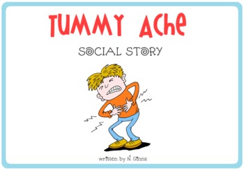 Preview of TUMMY ACHE Autism Social Story Flash Cards