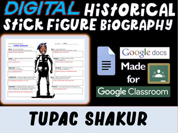 Preview of TUPAC SHAKUR - LEGENDS OF RAP AND HIP HOP - Digital Stick Figure Biography