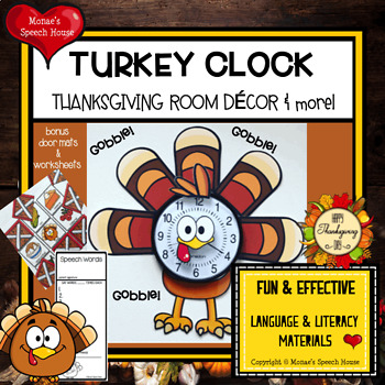 Preview of TURKEY CLOCK ROOM DECOR THANKSGIVING
