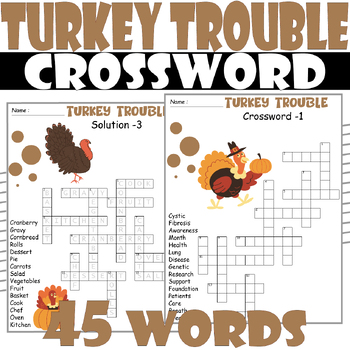TURKEY TROUBLE Crossword Puzzle All About TURKEY TROUBLE Puzzle