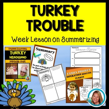 Preview of TURKEY TROUBLE Activities Lesson Plan on Summarizing and Sequencing