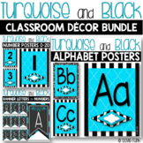 TURQUOISE AND BLACK Classroom Theme Decor Bundle